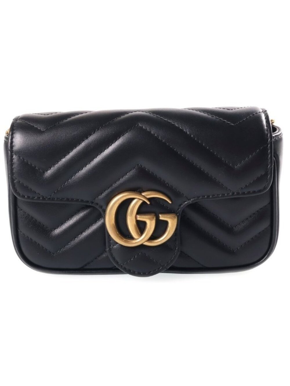 Gucci GG Marmont Chain Shoulder Bag Leather Black